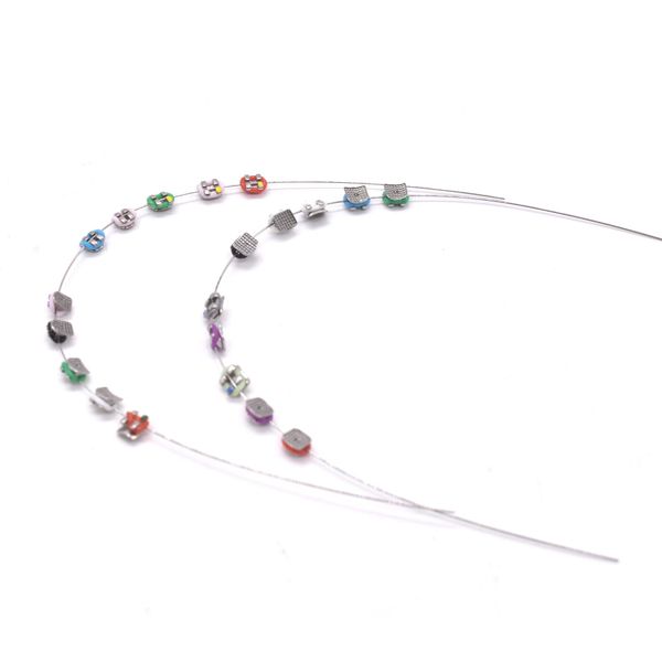 Angzhili 1 Pack Temporary Tooth Decoration with Metal Wires,Metal Bracket and Orthodontic Ligature Ties,Practice Props for Dental Students,Orthodontist Explain Props