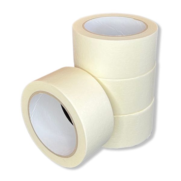 Point One Products 48mm WIDE MASKING TAPE. 4 ROLLS. 120m of Masking Tape for Painting and Decorating - Multi-Use Paper Tape. 4 30m rolls of Low Tack Masking Tape