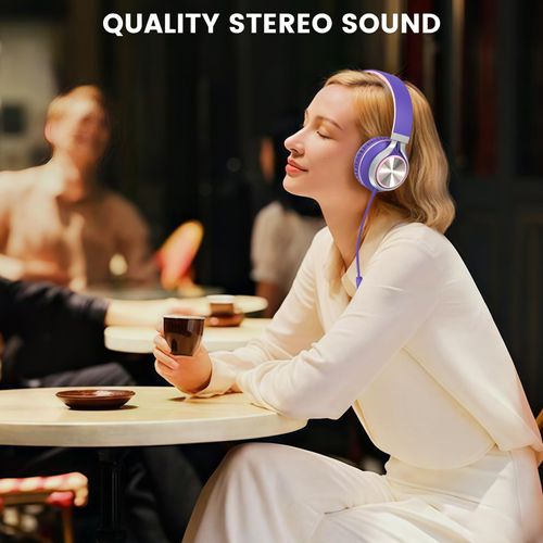 Girls/Kids USB C(Type C) Wired Headphones with Mic & Volume Control,Tangle-Free Plaiting Line,Over/On-Ear Headphones,Lightweight Foldable for Smartphone,Tablet,Iphone 16/15 series（Pink-purple）