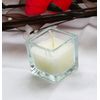 24 Glass 5cm Square Designer Wedding Table Centrepiece Decoration White Candle
