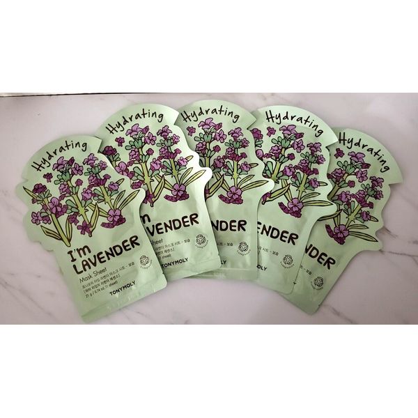 Lot of 5 -TONY MOLY "I’M LAVENDER"- Hydrating Mask Sheet - EXP. 6/12/2026