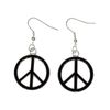 Peace Earrings Sign Miniblings Hippie Black
