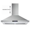 30" Wall Mount Range Hood 760 CFM Touch Control LED Light Stainless Steel Filter