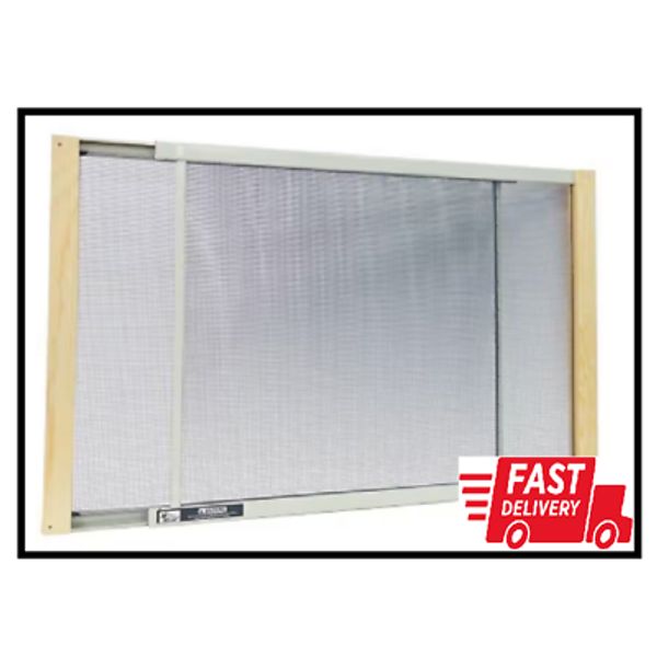 Adjustable Window Screen with Wood Framing, Expandable All Sizes, Bug Screen