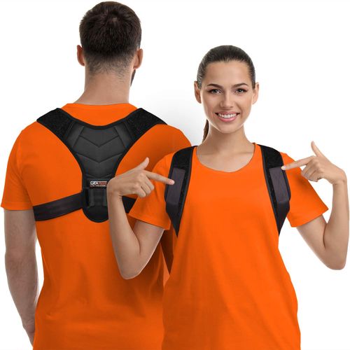 Gearari Posture Corrector for Men and Women, Upper Back Brace for Clavicle Support, Adjustable Back Straightener Belt and Providing Pain Relief from Neck, Back & Shoulder SMALL