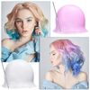 Reusable Silicone Hair Highlighting Cap - Salon Hair Dye Cap & Metal Hook Matting Tipping Hair Styling Tools(Purple)