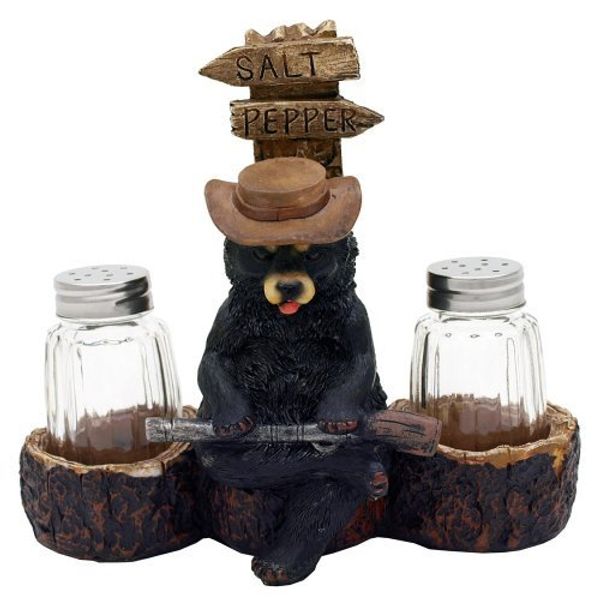 Put It Back There Bear Salt and Pepper Shaker Set