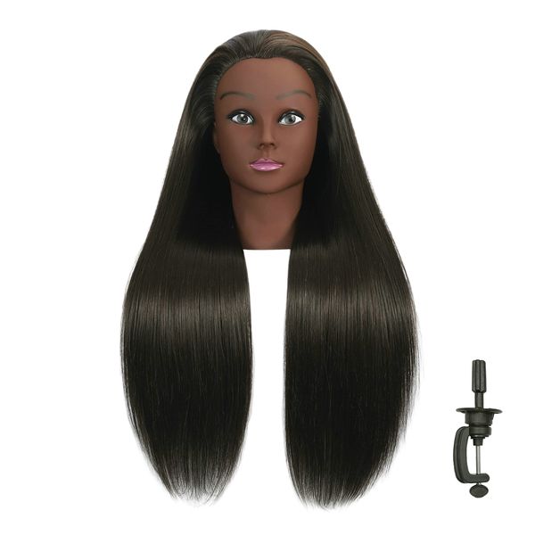 QACIEH 30 Inch 20% Real Human Hair Mannequin Head with Stand for Hairdresser Practice Manikin Cosmetology Doll Training Head Braiding Styling Curling Cutting Display