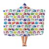 L&S Prints Multicoloured Campervan - Polyester Hooded Blanket- Camping Glamping