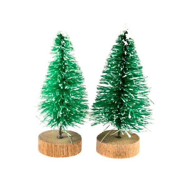 Occasions Mini Frosted Christmas Trees 5cm pack 2