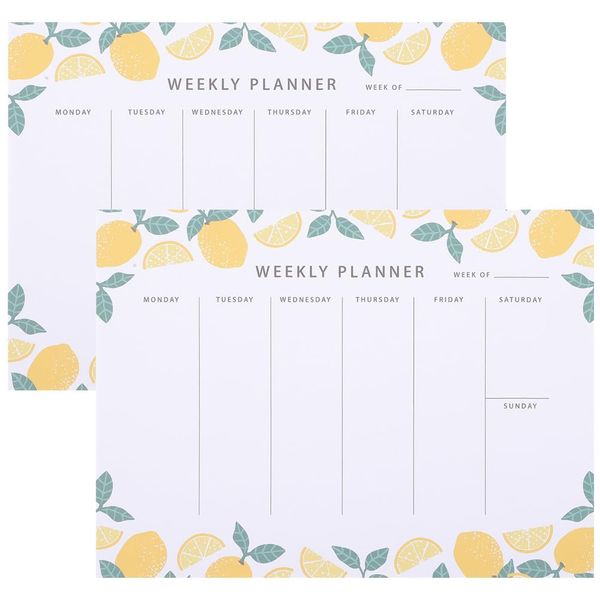 STOBOK 2pcs Weekly Notepad Weekly Planner for Doing Weekly Calendar Planner Notepad