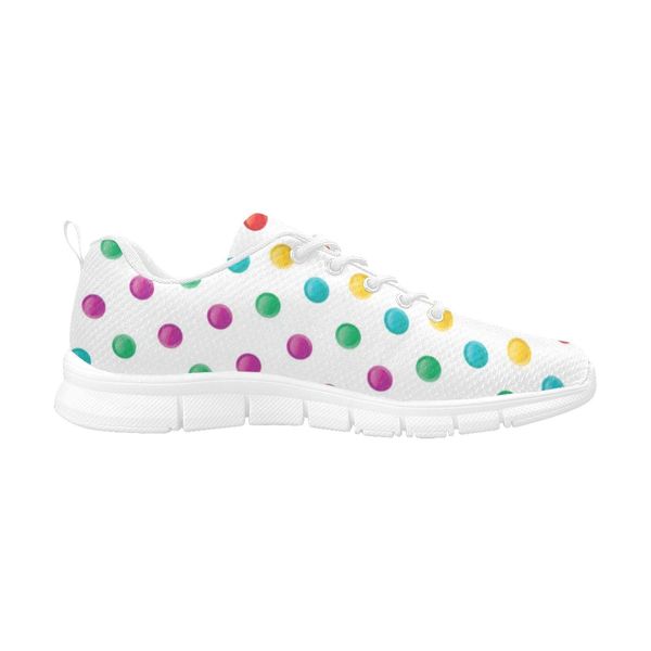 Womens Sneakers, Multicolor Polka Dot Running Shoes - 7