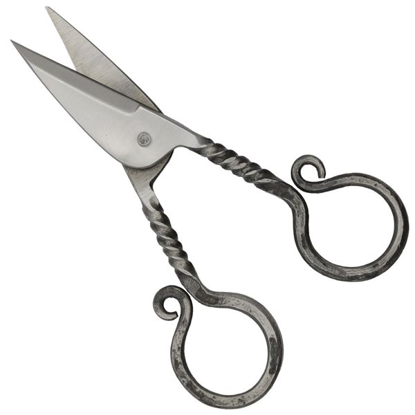 Armory Replicas Functional Forged Iron Shears Practiced Fruition Antique Finish Sharpened Medieval Scissors w/Twisted Handle Design