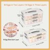 Deviled Egg Container with Lid, 36 Slots Egg Tray Carrier with Handle, Stackable Egg Tray, 12.2 x 8.4 x 6.3 inches (Green, 3 Layer)