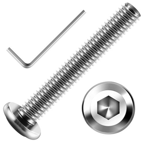 M6 Bolts M6 x 40mm 30Pcs Flat Head M6x1.0 Bolt Hex Socket Cap Screws Bolts, M6 Screw 304 Stainless Steel Furniture Screws Full Thread, Bright Finish & Hex Spanner by Mywish