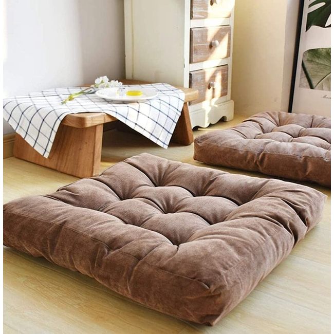 Inyahome Round Japanese Linen Tatami Floor Seat Cushion Meditation