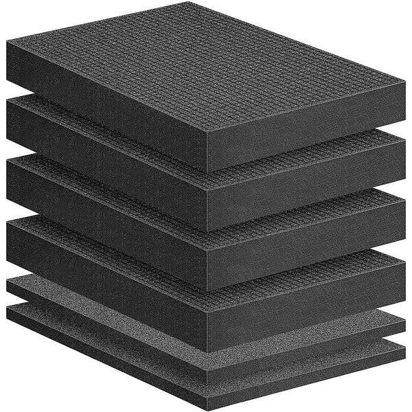6PCS Square Foam Cube - Include 4PCS 40x30x5cm Pick and Pluck Foam Inserts / 2PCS 40x30x2.5cm Polyurethane Board for Drawer Insert Tool Box Case Insert