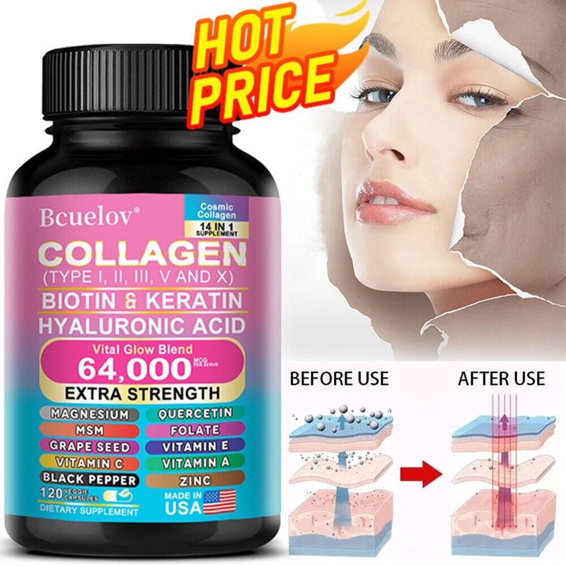 Collagen peptide capsule 64000 mcg small molecule easy absorption ...