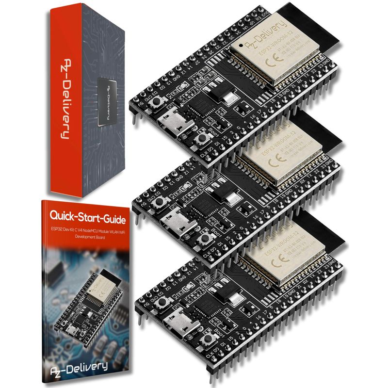 AZDelivery 3 x ESP32 Dev Kit C V4 NodeMCU WLAN WiFi Development Board ...