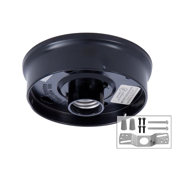 B&P Lamp® 4 Inch Fitter Wired Flush Mount Ceiling Fixture, Black