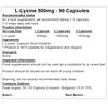 L-Lysine 500mg - 90 Capsules | Pure