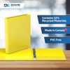 1 Inch Yellow Classic 3 Ring Binder Eco Friendly Organization Supply