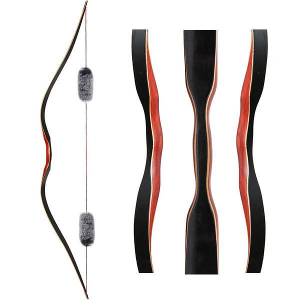 TOPARCHERY Archery 60'' Longbow Outdoor Hunting Recurve Bow and Arrow One Piece Traditional Wood Hunting Bow Right/Left Handed 30LBS with String Silencer