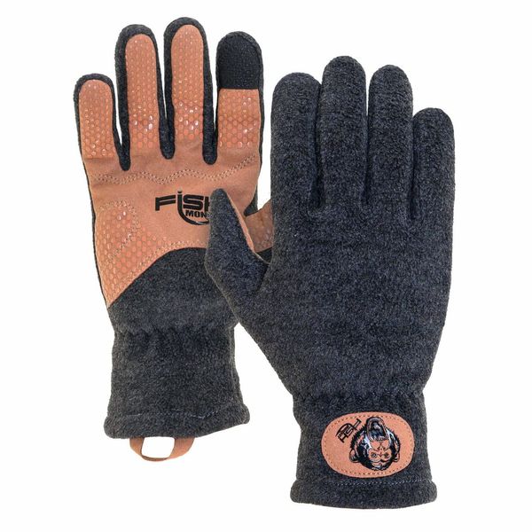 Fish Monkey FM33-CH-M Task Fleece Fishing Glove M, Black