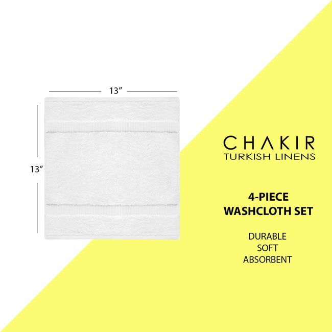 Chakir Turkish Linens Cotton Luxury Hotel Spa Bath Towel Wash Cloth Set of 12 Gray