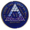 Sobriety Chip AA Transition Blue Crystallized (6 Year)