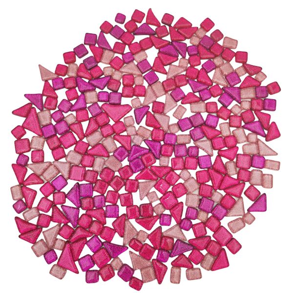 500g Random Irregular Glitter Shiny Glass Mosaic Tiles for Crafts Bulk Glass Mosaic Pieces Set for Cups Picture Frames Home Decoration DIY Art Projects (Mix Purple Red)