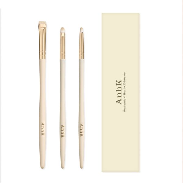 Ankh Small Point Eye Makeup Brush Set Brush Set 3 Types (Eye Tail Triangular Zone)