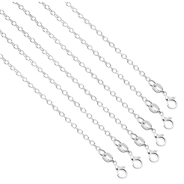 Necklace Chain,6 PCS Silver Plated Snake Chain Jewellery-making Chains for Women DIY Craft Jewelry Making Supplies 18 Inch