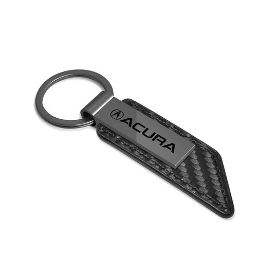 iPick Image Carbon Fiber Texture Strap Black Metal Bar UV Printed Logo Key Chain Official Licensed for Acura