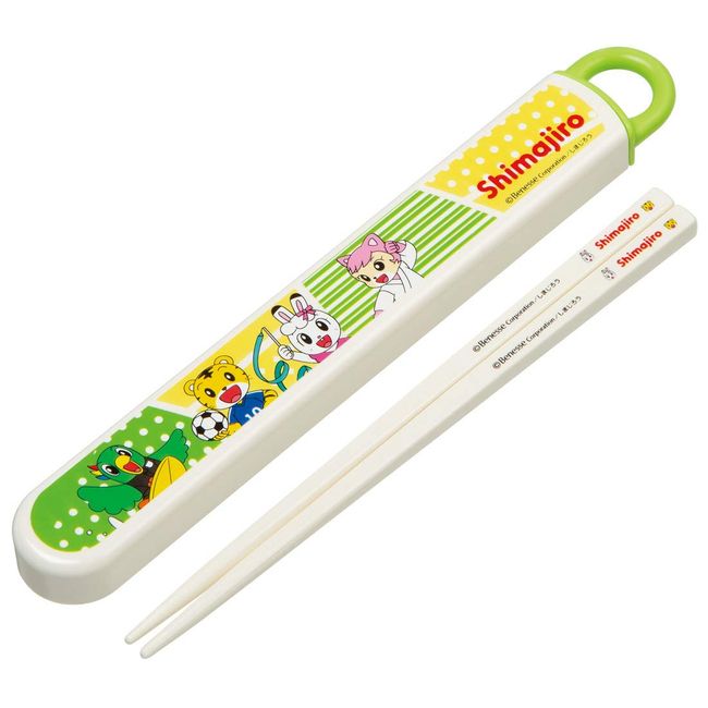 Skater ABS2AM Shimajiro Sports Children's Chopsticks and Chopsticks Case Set, Made in Japan, 6.5 inches (16.5 cm)