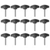 HARFINGTON 15pcs Tee Wing Knobs Thumb Screws M5 x 35mm Standard Male Thread Plastic T Knobs Adjustable Handles Hand Clamping Knobs Grip Thumbscrew, Black