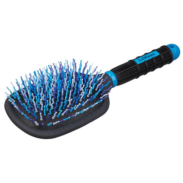 LeMieux Tangle Tidy Plus Horse Grooming Hair Brush in Blue with Ergonomic Grip Handle for Manes and Tails - One Size