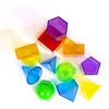 Think Fast Toys - Translucent Geometric Solids (5 cm) (12 Pieces) - Translucent Pattern Blocks (72 Pieces) - Translucent Attribute Shape Sorting Set (36 Pieces) - in Retail Packaging