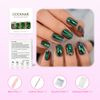 Coolnail Reuseable Green Square Short Nails Mirror Chrome False Nail Reflection Magic Mirror Effect Holo Fake Nails Tips