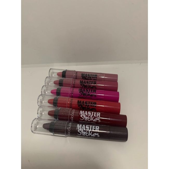 6 PCs Kleancolor Master  Strokes Long-Wear Satin Lipstick