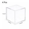 uxcell Acrylic Display Case Cube Shape Clear Box Black Base Square Cube Storage Box Dustproof Cube Clay Block 7.1x7.1x7.1cm 4pcs