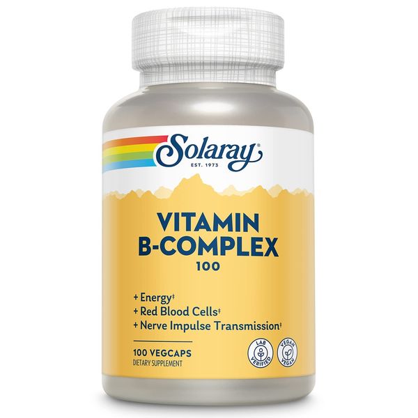 Solaray B Complex 100 Vegan Energy Supplement 100 Count Immune Support