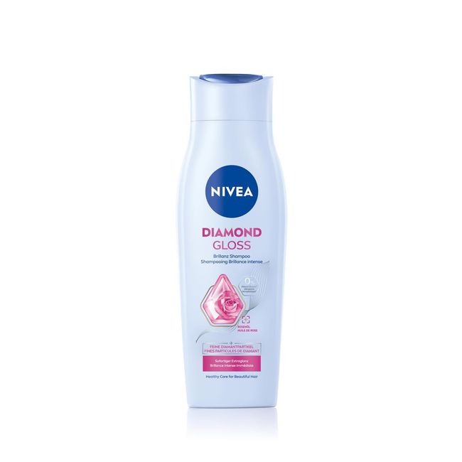 NIVEA Diamond Gloss Shampoo, pflegendes Haarshampoo mit Diamantpartikeln und Rosenöl, intensives Pflegeshampoo für natürlich schönes, glänzendes Haar (250 ml)