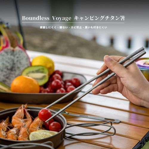 Boundless Voyage Ti1008T Titanium Chopsticks Square Chopsticks Sturdy Lightweight Approx. 0.6 oz (18 g) Portable Chopsticks Camping Chopsticks Outdoor Cutlery Tableware Barbecue Solo Camping Cookware