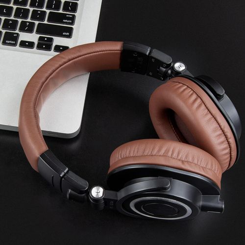 SOULWIT Earpads Replacement for Audio Technica ATH M50X M50XBT M50RD M40X M30X M20X MSR7 SX1 Monitor Headphones, Ear Pads Cushions with Softer Protein Leather, High-Density Foam - M50X PL Coffee