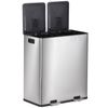 Compartment Trash Can Trash Can with Recycling Bin Combo 2 X 8 Gallons Silver