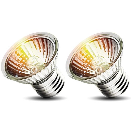 KOHEOPT 2-Pack 50W UVA UVB Bulbs, Light Turtle Heat Lamp for Reptiles and Amphibian Tanks, Terrariums and Cages, Fit E26 Heat Reptile Lamp,Works with Various Lamp Fixtures
