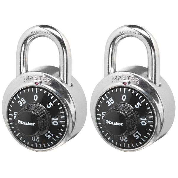 Master Lock 1500T Lock Zahlenschloss, Schwarz, 2 Pack