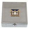 Masonic Apron Pill Trinket Box Chrome with Mirror Gift 232