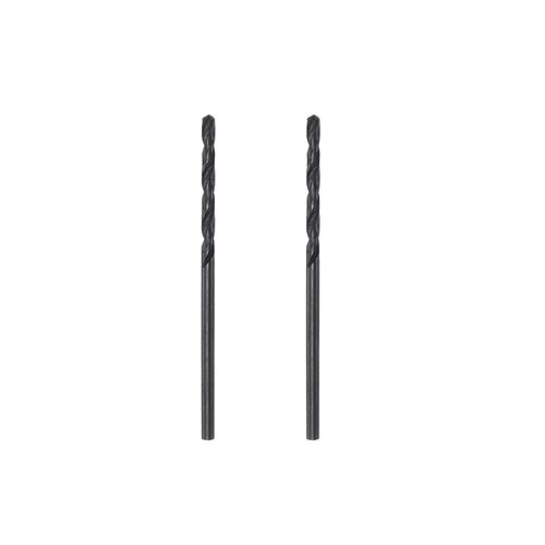 sourcing map 6542 High Speed Steel Straight Shank Twist Jobber Drill Bit, Fully Ground Black Oxide Drill Bits 1.7mm Drill Diameter 42mm Total Length 2 Pcs